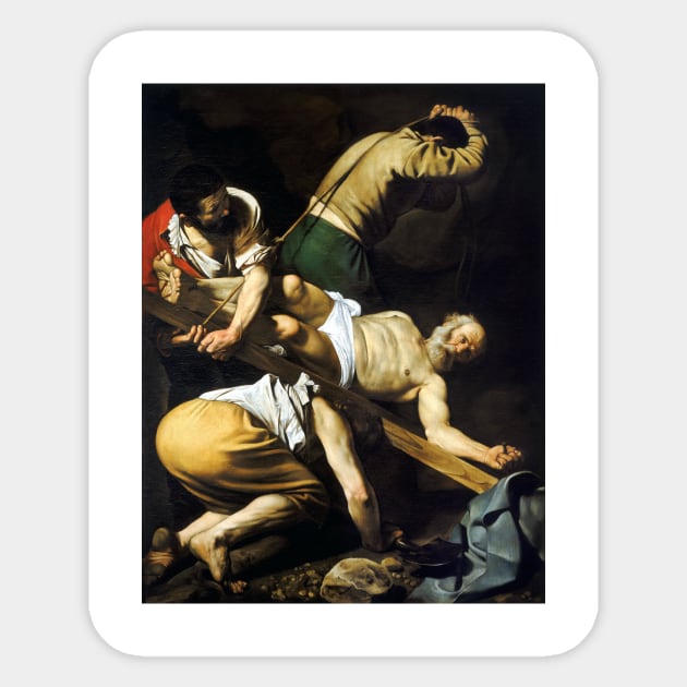 Caravaggio Crucifixion of Saint Peter Sticker by pdpress